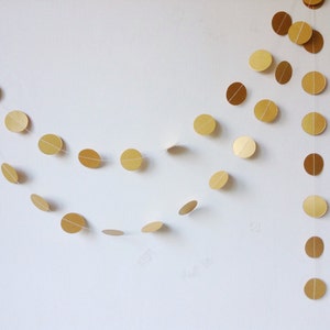 Gold Garland, 1 1/2 Circles, Gold, Silver, Ivory, Eco Wedding Garland, Party Decoration, Home Decor, Bridal Shower, Birthday, Christmas image 2