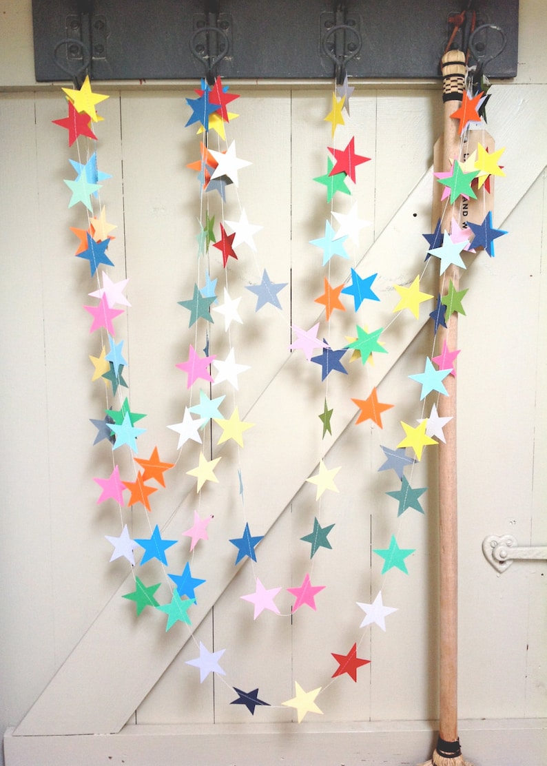 Star Garland Party Decoration Baby Shower Nursery Decor Birthday Choose Your Length 9 20 Feet image 2