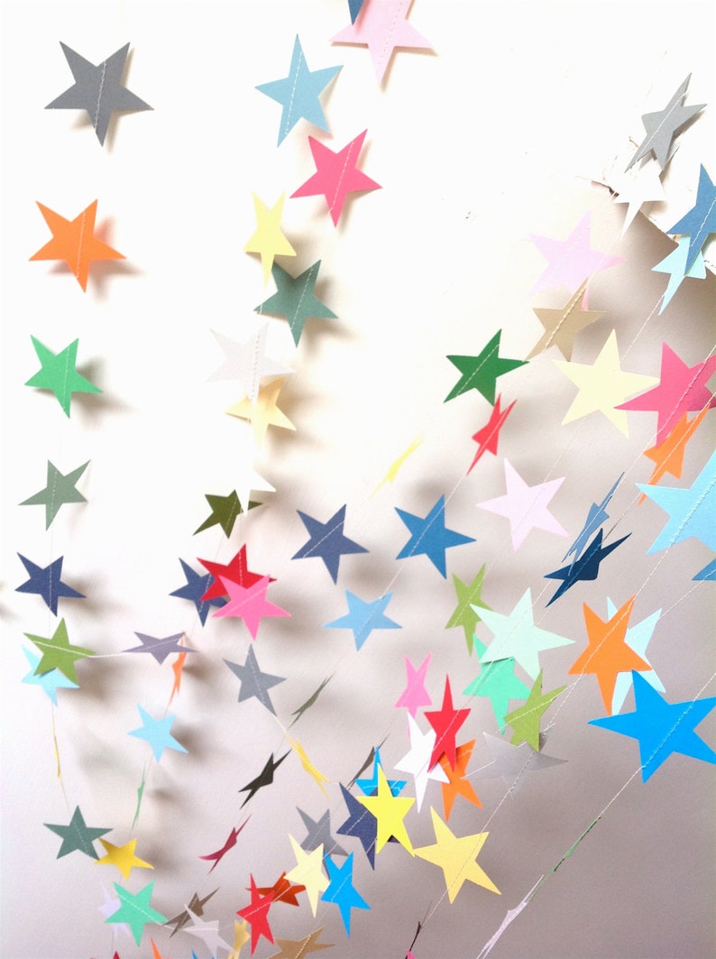 Star Garland Party Decoration Baby Shower Nursery Decor Birthday Choose Your Length 9 20 Feet image 3