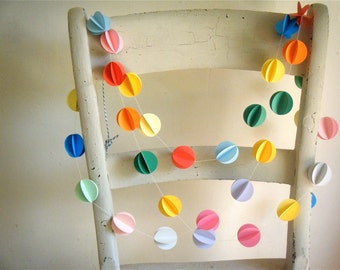 Pom Pom Paper Garland - 3D Garland - Party Decor - Paper Decoration - Birthday Decoration -  Choose Your Length