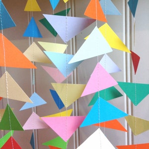 Geometric Paper Garland: Colorful Triangle Party Decor