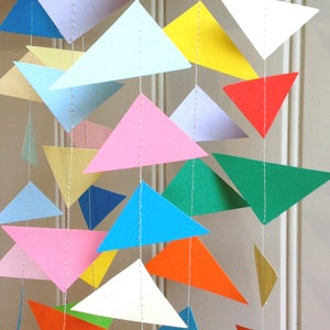 Geometric Paper Garland, Triangle Garland, Party Decor, Photo Prop, Paper Decoration, Birthday Decor, Baby Shower, Choose Length + Colour