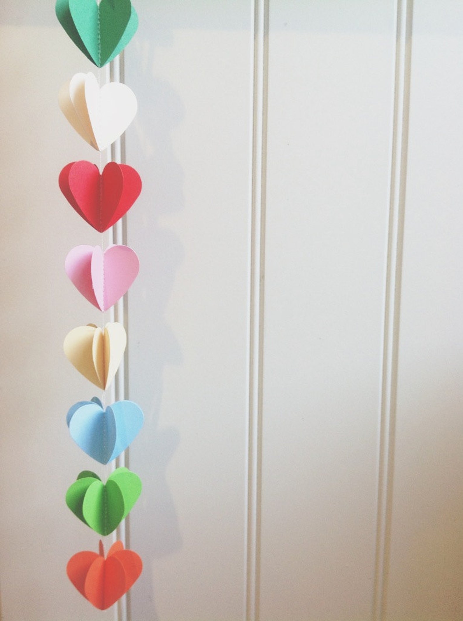 Rainbow Heart Strings 3D Paper Mobile - Etsy