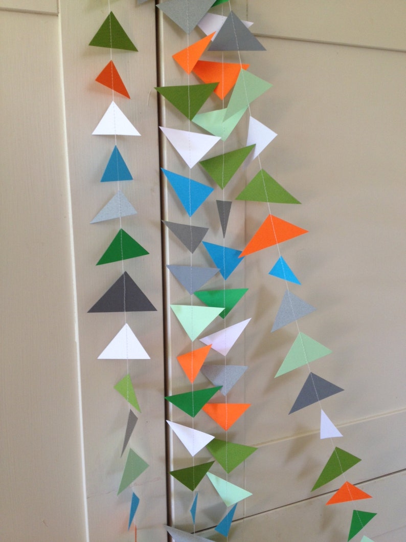 Geometric Paper Garland Triangles Garland Party Decor Photo Prop Paper Decoration Birthday Decor Choose Your Length and Colour image 5