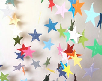 Star Garland - Party Decoration - Baby Shower - Nursery Decor - Birthday - Choose Your Length 9 - 20 Feet