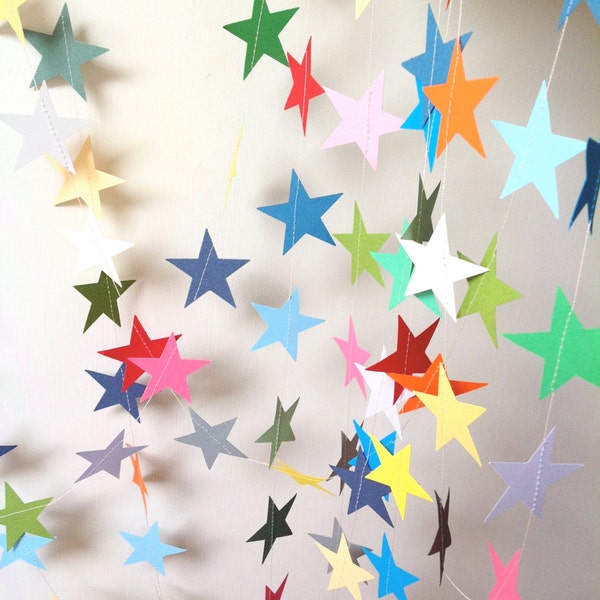 Star Garland: Colorful Party Decoration, Nursery Decor (5-16 Feet)