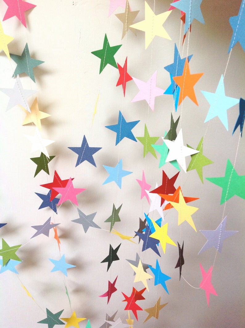 Star Garland Party Decoration Baby Shower Nursery Decor Birthday Choose Your Length 9 20 Feet image 1