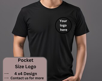 Custom Business T-Shirt with Chest Pocket Logo | Personalized Company Shirts | Customizable Workwear | Ideal for Branding & Events | No Min