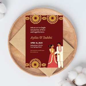 Mariage indien et invitations de réception et réservez des dates, carte d'invitation de mariage hindou sikh, carte de mariage indien, modèle sud-asiatique bricolage