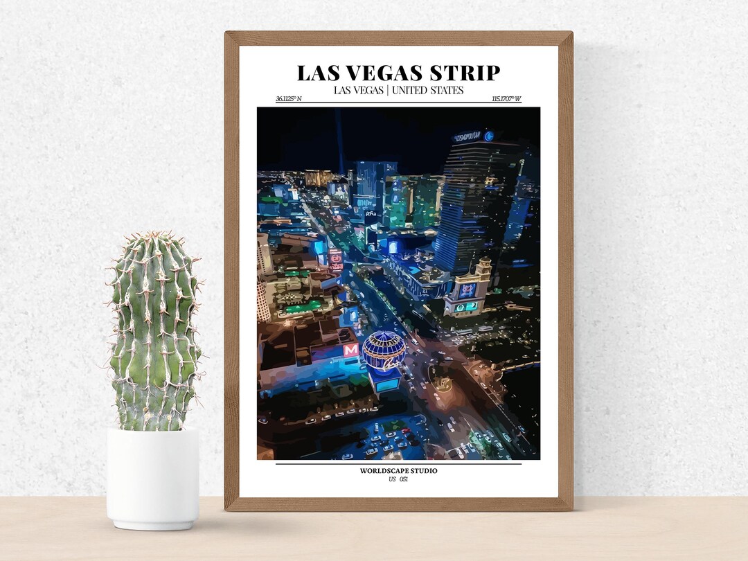 Poster Sur Toile Las Vegas - Style Moderne Et Esthétique - 50 X 75 Cm - Sans Cadre - Ambiance Vegas Iconique Pour Votre Intérieur