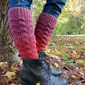 Autumn leg warmers, fall knitwear,