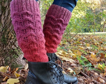 Autumn leg warmers, fall knitwear,