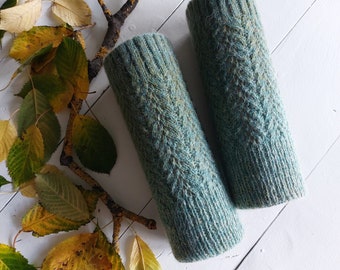 Leg warmers women, winter outfit, green legwarmers, fall knitwear