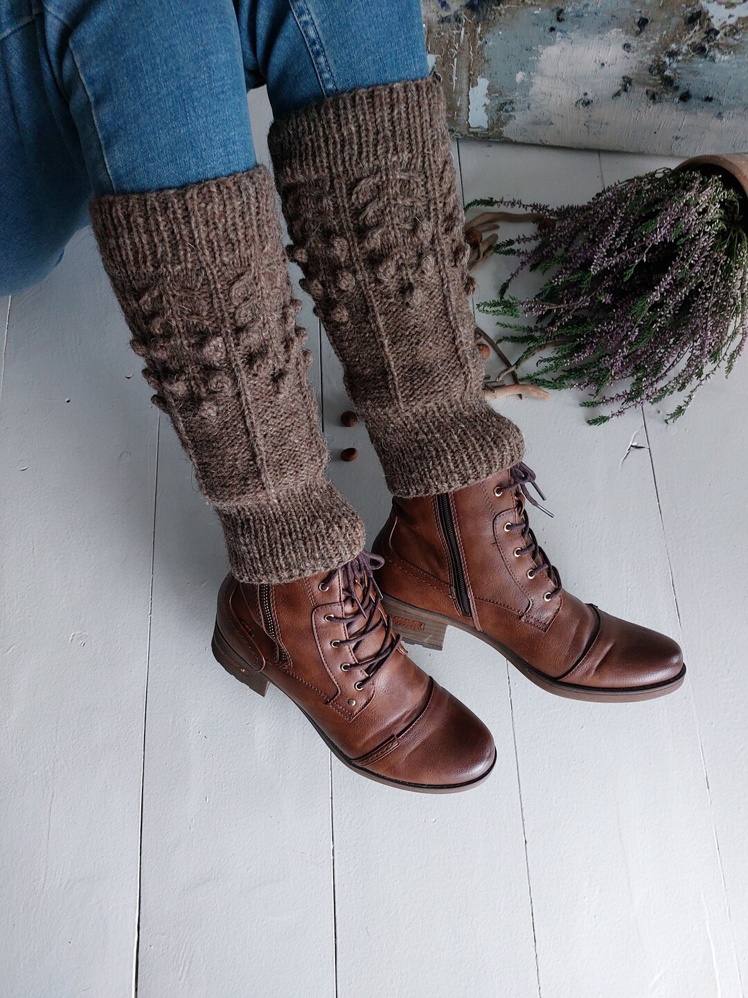 Pure Wool Leg Warmers, Hand Knit Women's Leg Warmers, Winter Knits Etsy