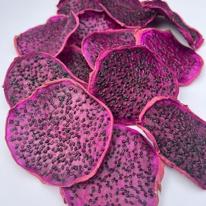 Dehydrated Purple Dragon Fruit Slices: Healthy Snack, Cocktail Garnish (100 grams)