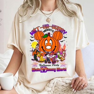 Comfort Colors Disney Not So Scary Halloween Party 2025 Shirts, Halloween Family Matching, Mickey and Friends Halloween Tee, Pumpkin Tee