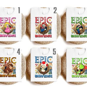 Super Mario Epic Universe Shirt, Mario Luigi Princess Peach Epic Universe Family Shirt, Epic Group Matching, Family Vacation