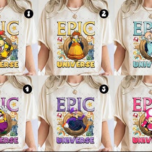 Comfort Colors Super Mario Epic Universe Shirt, Toadette Rosalina Daisy Bowser Epic Universe Family Shirt, Epic Group Matching
