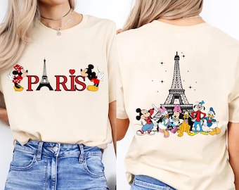 Comfort Colors 2-Sided Disney Paris Shirt, Eiffel Tower Mickey and Friends, Disneyland Paris Trip