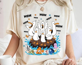 Comfort Colors Disney Seagulls Mom T-Shirt, Finding Nemo Mine, Mother's Day Gift