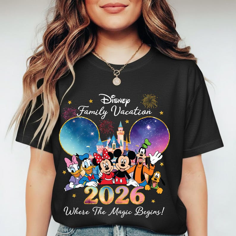 Disney Family Vacation 2026 T-Shirt, Disneyland Trip 2026, Where The Magic Begins image 2