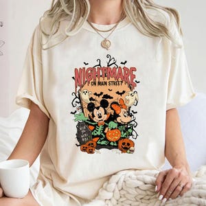 Comfort Colors Vintage Mickey Halloween Tee, Nightmare on Main Street