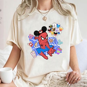 Comfort Colors® Retro Spiderman Mickey T-Shirt, Disney Snacks Shirt, Balloon, Disneyland Best Day Ever Tee, Avengers Shirts, Disney Family