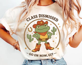 Last Day of School Shirt, Western Frog Summer Break, Class Dismissed Go On Now