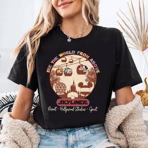 Comfort Colors Disney Skyliner Shirt, Mickey and Friends Skyliner Travel The World From Above, Epcot Disney Shirt, Disney Ride Shirt