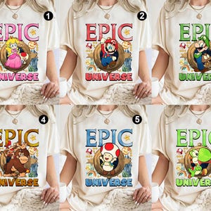 Comfort Colors Super Mario Epic Universe Shirt, Mario Luigi Princess Peach Epic Universe Family Shirt, Epic Group Matching, Family Vacation