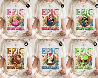Custom Super Mario Epic Universe 2026 Family Vacation Shirt, Mario Matching Group Tees,