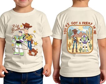 Comfort Colors 2-Sided Toy Story Brothers Shirt, Disney Matching Tee, Woody Buzz Lightyear