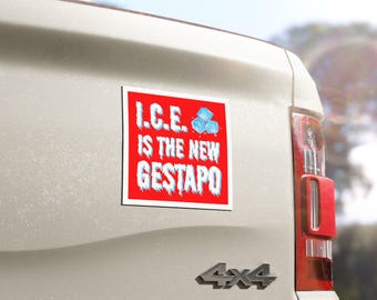 ICE é o novo ímã da Gestapo, ímã de vinil 5x5 para carros, declaração política sobre abolição do ICE