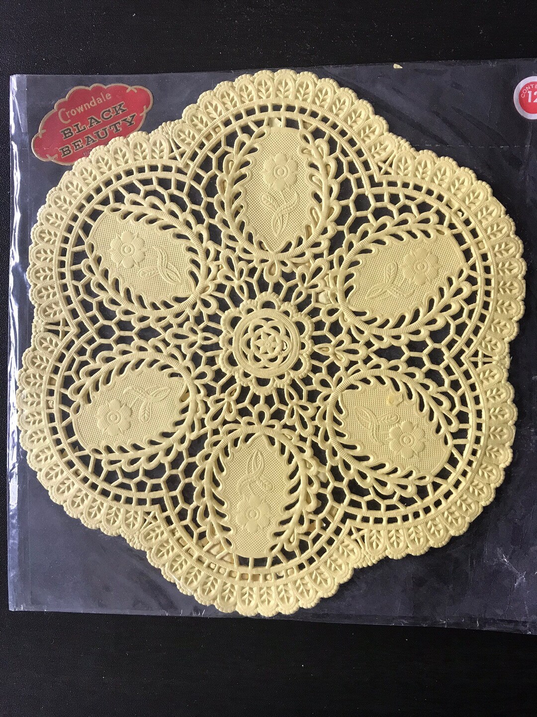 Doilies Paper Vintage Yellow Crowndale Black Beauty Etsy