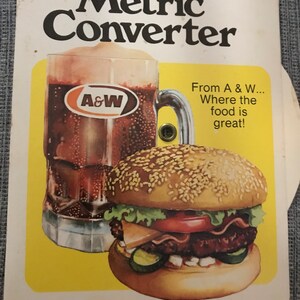 Conversor métrico de papelão vintage A & W