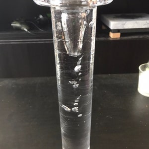 Kosta Boda candle holder by kjell Engman Ice clear glass with bubbles