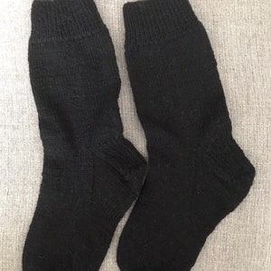 Socks hand knitted black