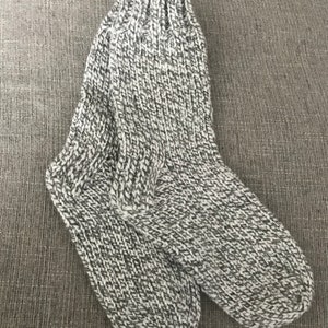Knitted socks in gray heather