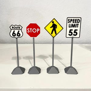 ミニチュアドールハウス交通標識、ミニモデル道路標識 | ミニチュアモデル都市とモデル鉄道標識
