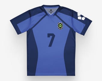 Blue Lock Eleven Soccer Jersey, Isagi Yoichi & Itoshi Rin Cosplay T-Shirt, Unisex Blue Lock Football Uniform