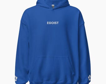 Sudadera con capucha bordada "EGOIST", 100 % algodón, cálida y acogedora, con temática de cosplay de Anime Blue Lock, y de Isagi Yoichi, jugador de fútbol.
