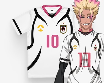 Blue Lock Japan U-20 Soccer Jersey, Ryusei Shidou & Itoshi Sae Cosplay T-Shirt, Unisex Blue Lock Football Uniform