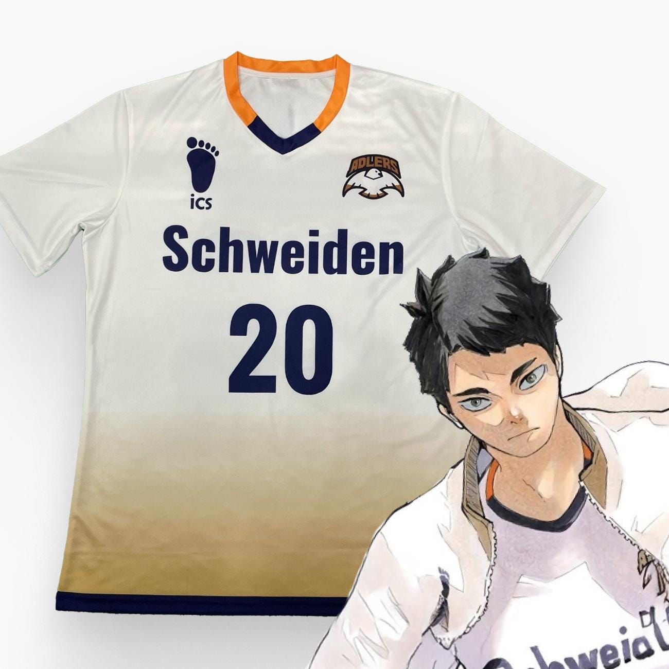 【在庫あり】 Haikyuu Ushijima Wakatoshi Jersey, Sports Adlers Schweiden ウェア
