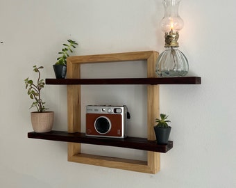Adjustable Sliding Wooden Wall Shelf - Wall Decor