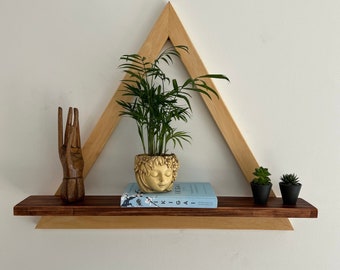 Triangle Floating Wall Wooden Shelf - Wall Decor