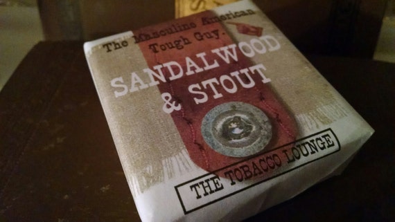 SANDALWOOD AND STOUT. Vegan Soap for the masculine American tough guy