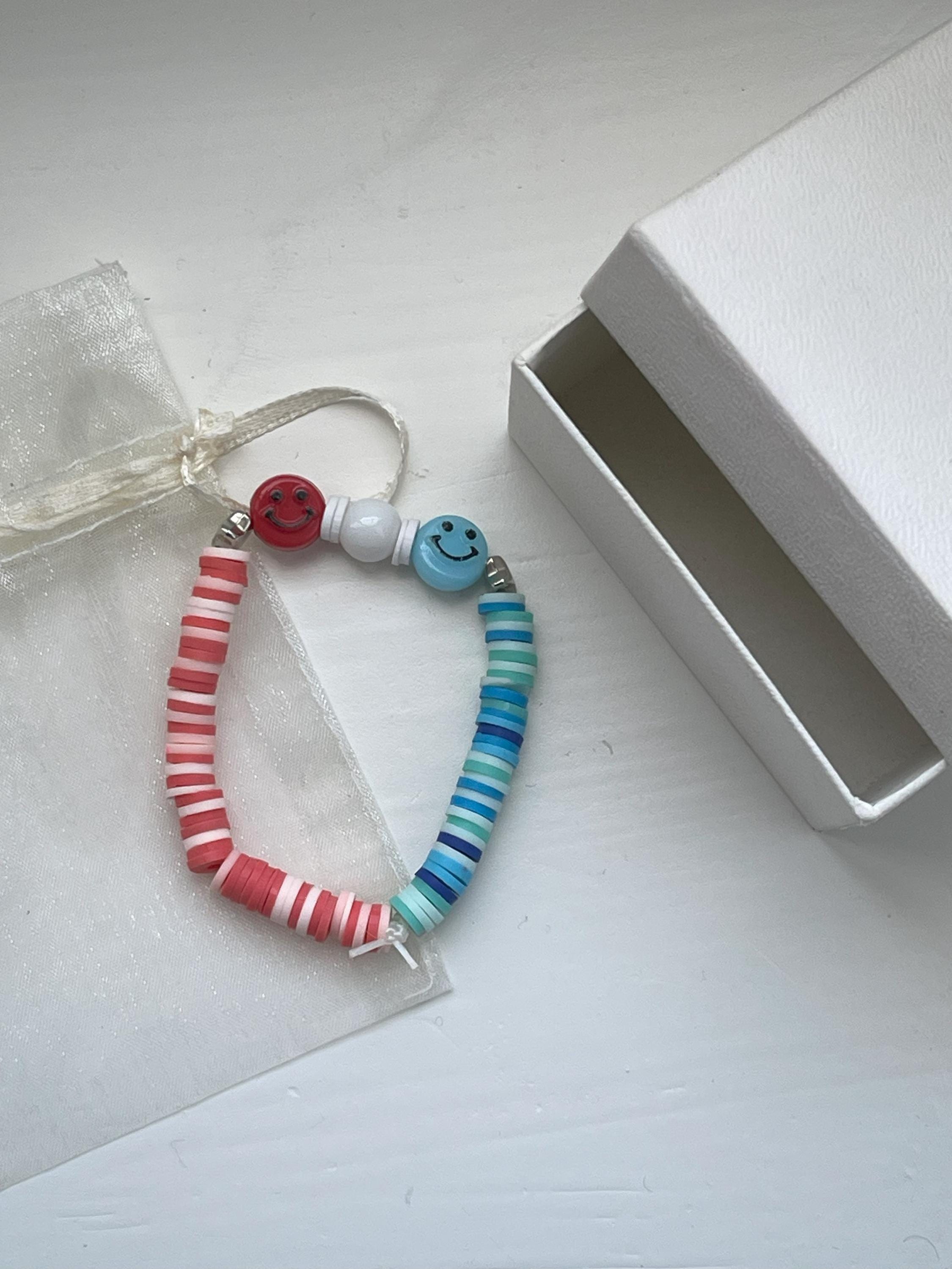 Set di braccialetti elasticizzati con perline di vetro patriottico rosso bianco blu Set di gioielli fatti a mano del 4 luglio, regalo per lei - Italia