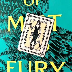 Holografischer Feyre Archeron Aufkleber, funkelnder ACOTAR Kindle Aufkleber, glänzender Bücherwurm Sarah J Maas Aufkleber, High Lady Night Court funkelnder Aufkleber