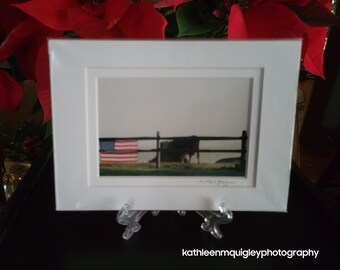 American Flag, USA,  5x7 Print, Double Matt.