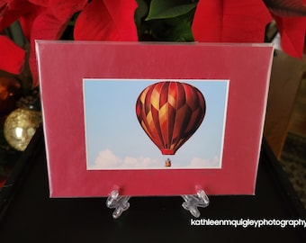 Hot Air Balloon, Orange, Red, Yellow 5x7 Print, Single Matt.